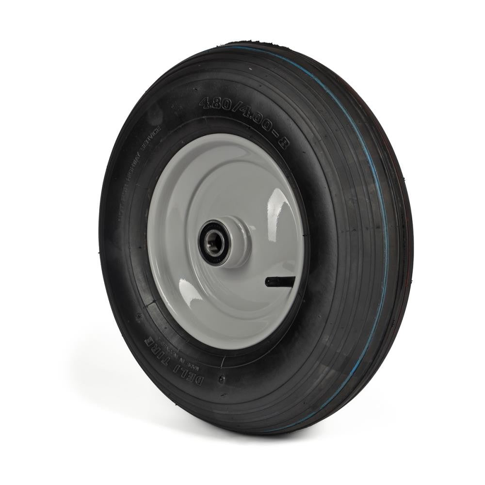 Deli Tyre Komplettrad 4.80/4.00-8, 6PR S-379 auf Stahlfelge 2.50Ax8 Ø:20 mm NL: 90 Kugellager Silber