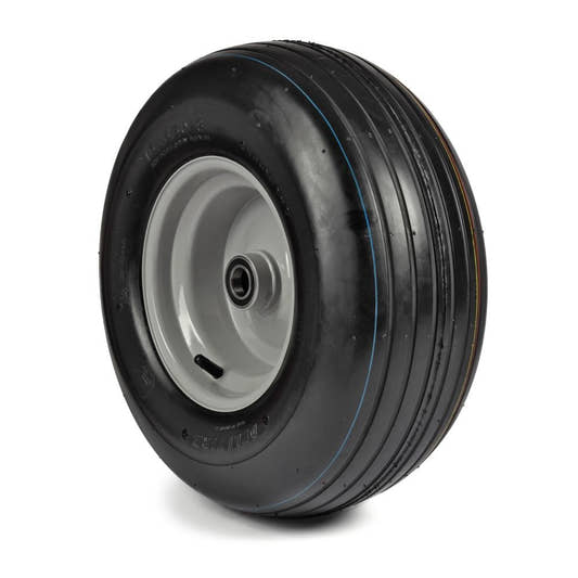 Deli Tyre Komplettrad 16x6.50-8, 4PR S-317 - Rille auf Stahlfelge 5.50Ax8 Ø:25 mm NL: 90 Kugellager Silber