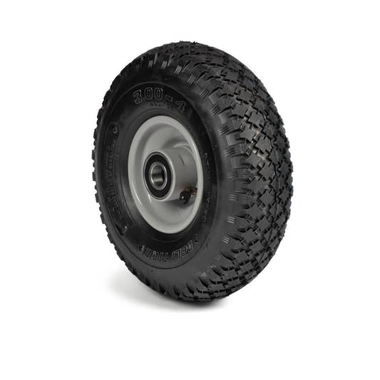 Deli Tyre Komplettrad 3.00-4, 4PR S-310 - Block auf Stahlfelge 2.10x4 Ø:20 mm NL: 75 Kugellager Silber