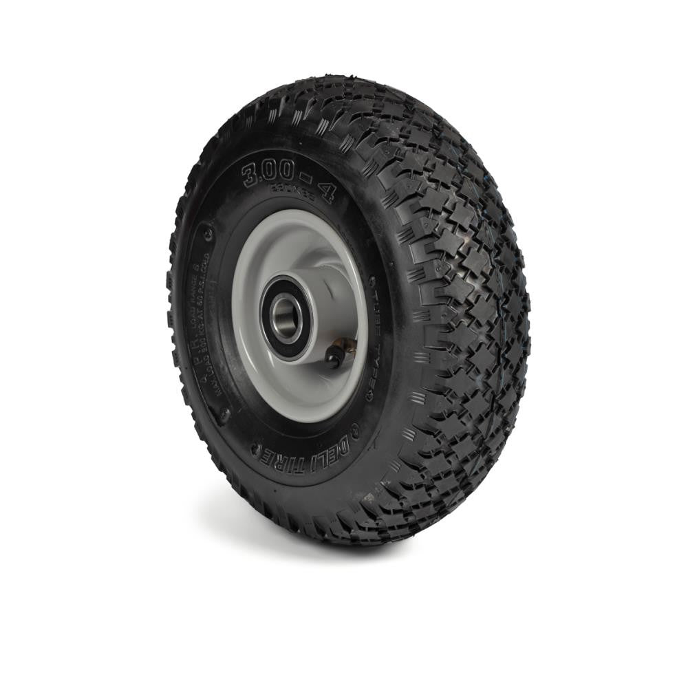 Deli Tyre Komplettrad 3.00-4, 4PR S-310 - Block auf Stahlfelge 2.10x4 Ø:20 mm NL: 75 Kugellager Silber