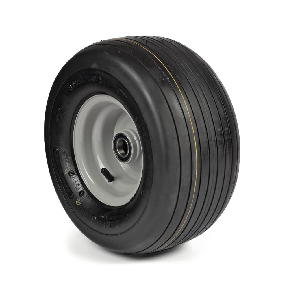 Deli Tyre Komplettrad 13x6.50-6, 4PR S-317 - Rille auf Stahlfelge 4.50Ax6 Ø:25 mm NL: 75 Kugellager Silber