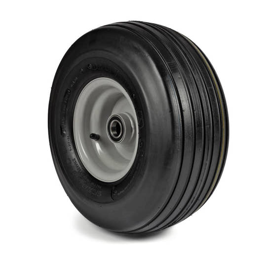 Deli Tyre Komplettrad 15x6.00-6, 4PR S-317 - Rille auf Stahlfelge 4.50Ax6 Ø:25 mm NL: 75 Kugellager Silber