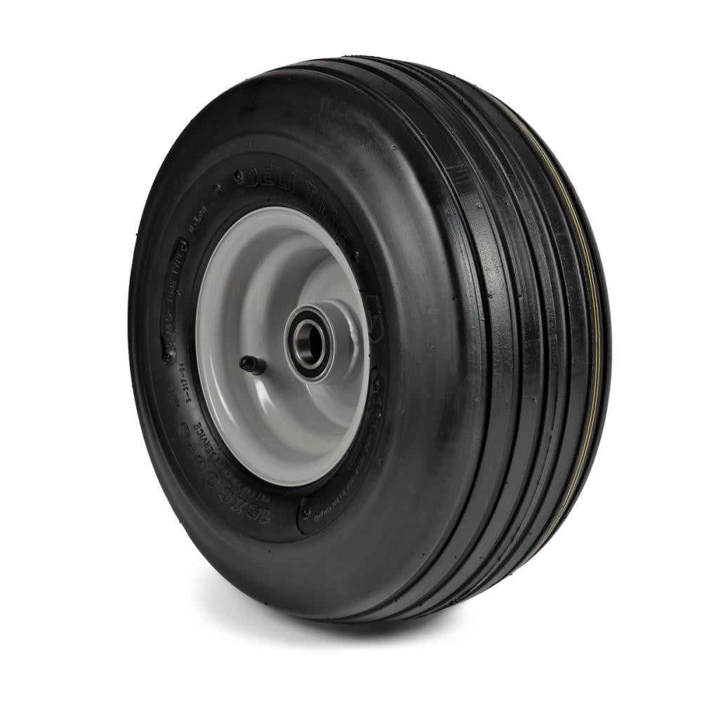 Deli Tyre Komplettrad 15x6.00-6, 6PR S-317 - Rille auf Stahlfelge 4.50Ax6 Ø:25 mm NL: 75 Kugellager Silber