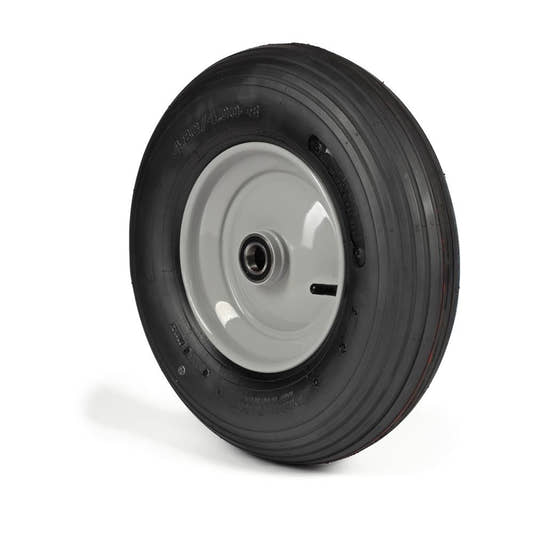 Deli Tyre Komplettrad 4.80/4.00-8, 4PR S-379 auf Stahlfelge 2.50Ax8 Ø:25 mm NL: 75 Kugellager Silber