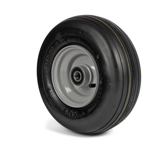 Deli Tyre Komplettrad 13x5.00-6, 4PR S-317 - Rille auf Stahlfelge 3.50Ax6 Ø:20 mm NL: 75 Kugellager Silber