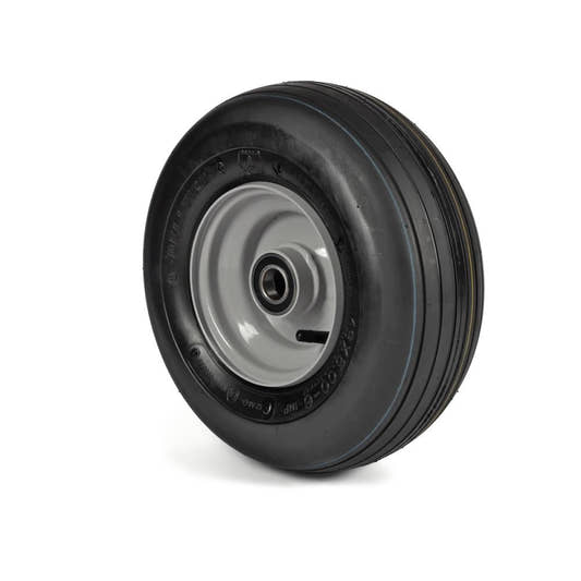 Deli Tyre Komplettrad 13x5.00-6, 4PR S-317 - Rille auf Stahlfelge 3.50Ax6 Ø:25 mm NL: 75 Kugellager Silber