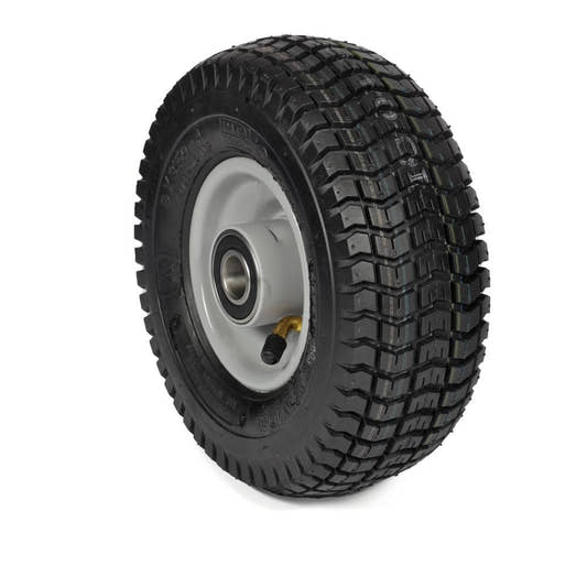 Kenda Komplettrad 9x3.50-4, 4 PR K372 Turf Max auf Stahlfelge 2.10x4 Ø:20 mm NL: 75 Kugellager Silber