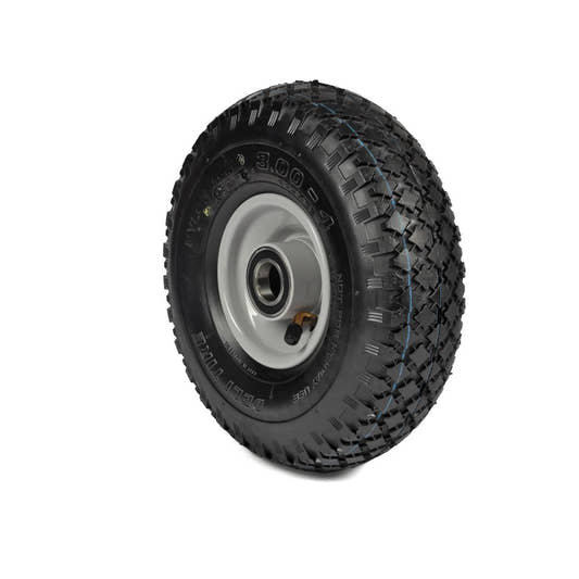 Deli Tyre Komplettrad 3.00-4, 6PR S-310 - Block auf Stahlfelge 2.10x4 Ø:25 mm NL: 75 Kugellager Silber