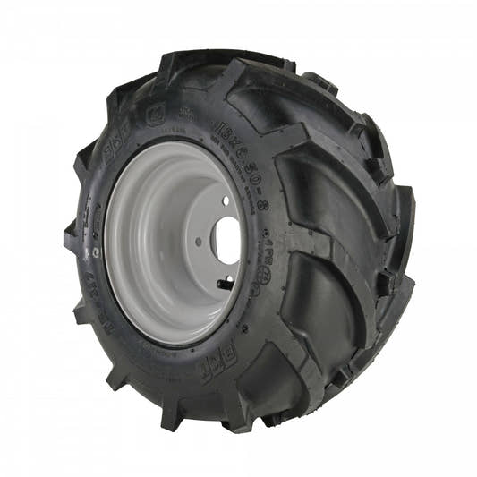 BKT Komplettrad 18x8.50-8, 4PR TR 317 auf Stahlfelge 4/100/60 ET-5 Silber