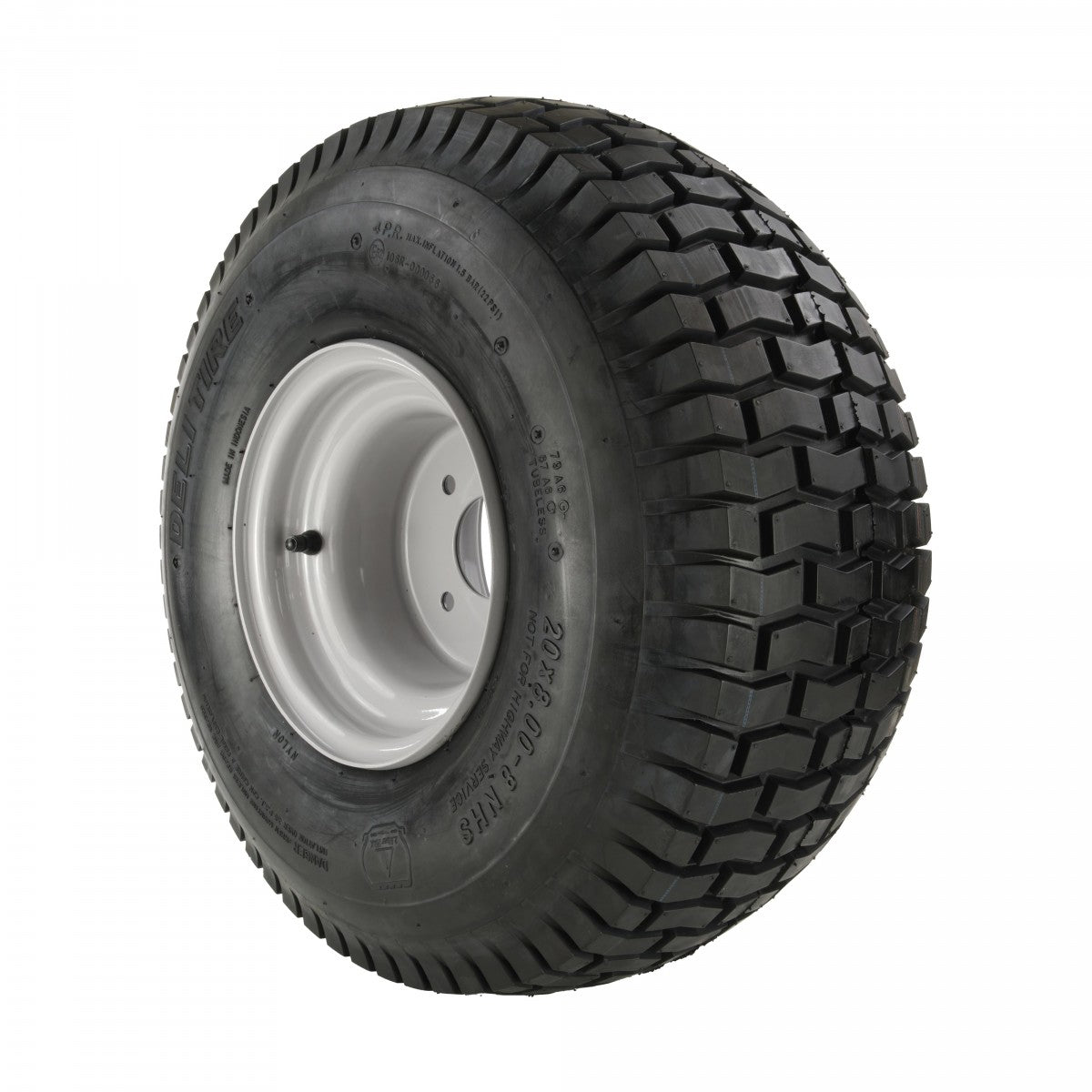 Deli Tyre Komplettrad 20x8.00-8, 4PR S-365 auf Stahlfelge 7.00x8 4/100/60 ET-5 Silber