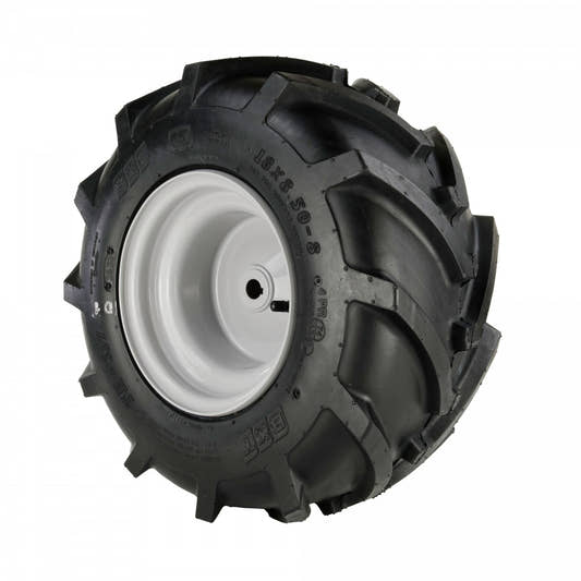 BKT Komplettrad 18x8.50-8, 4PR, TL, BKT TR317, TR 317 auf Stahlfelge 7.00x8 Ø:19 mm NL: 80 Silber