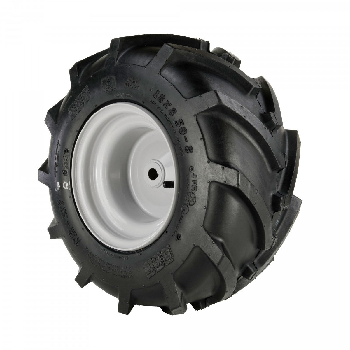 BKT Komplettrad 18x8.50-8, 4PR, TL, BKT TR317, TR 317 auf Stahlfelge 7.00x8 Ø:20 mm NL: 80 Silber