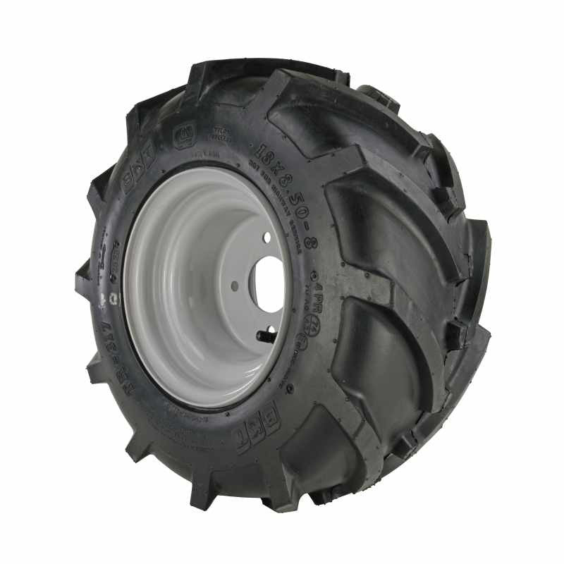 BKT Komplettrad 18x8.50-8, 4PR, TL, BKT TR317, TR 317 auf Stahlfelge 7.00x8 Ø: mm NL: 80 Silber