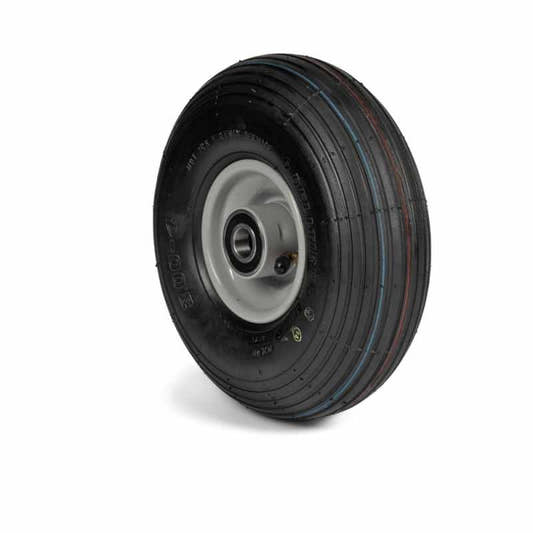 Deli Tyre Komplettrad 4.80/4.00-8, 4PR S-379 auf Stahlfelge 2.50Ax8 Ø:20 mm NL: 80 Gleitlager Silber