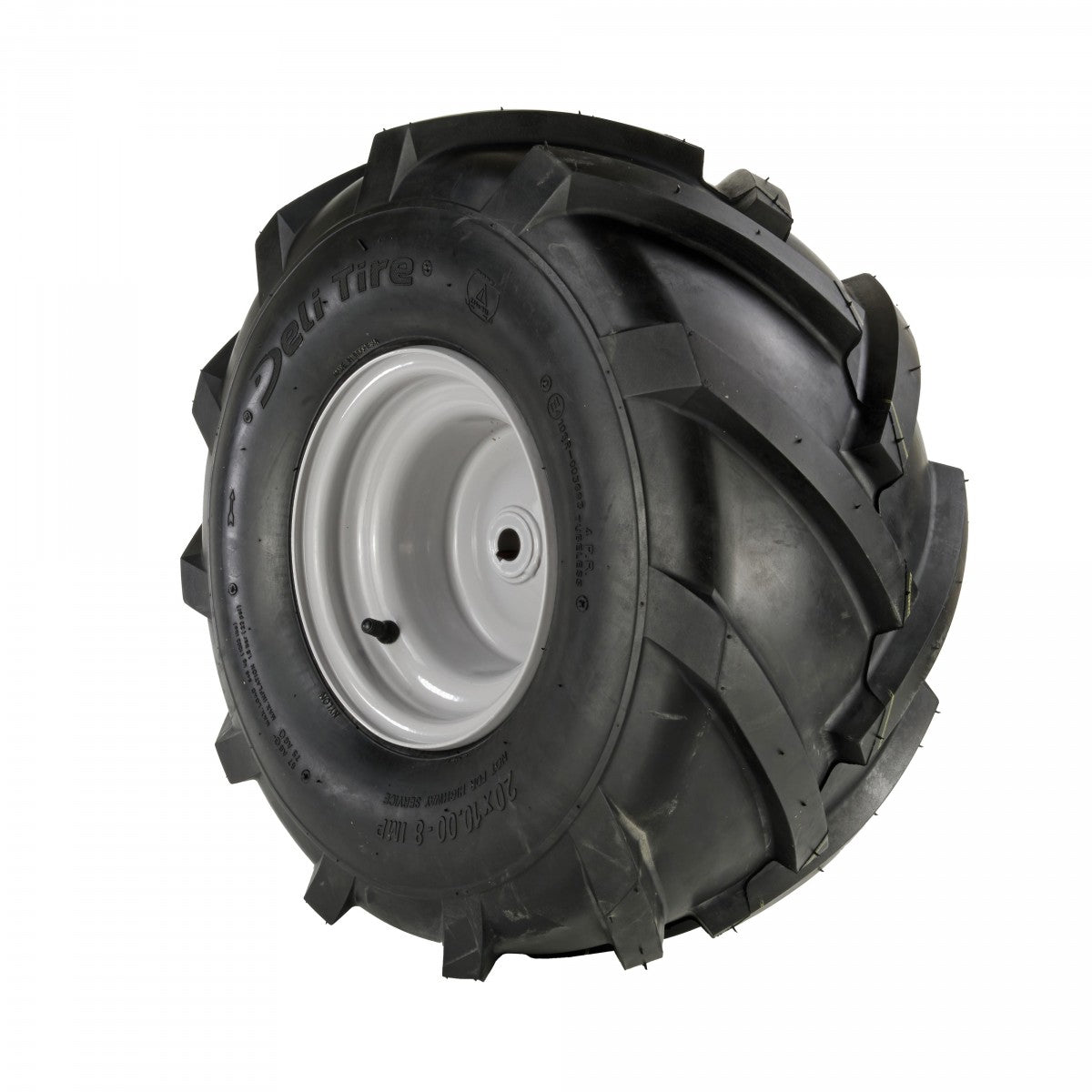 Deli Tyre Komplettrad 20x10.00-8, 4PR, TL, Deli S-247 AS, S-247 auf Stahlfelge 7.00x8 Ø:20 mm NL: 80 Silber
