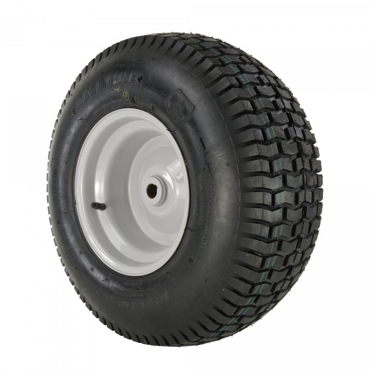 Deli Tyre Komplettrad 18x6.50-8 4PR TL, Deli S-365, S-365 auf Stahlfelge 5.50Ax8 Ø:20 mm NL: 80 Silber
