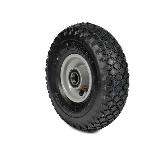 Deli Tyre Komplettrad 3.00-4, 4PR S-310 - Block auf Stahlfelge 2.10x4 Ø:25 mm NL: 60 Kugellager Silber