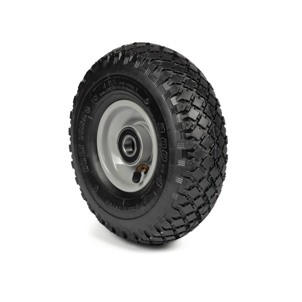 Deli Tyre Komplettrad 3.00-4, 6PR S-310 - Block auf Stahlfelge 2.10x4 Ø:20 mm NL: 60 Kugellager Silber