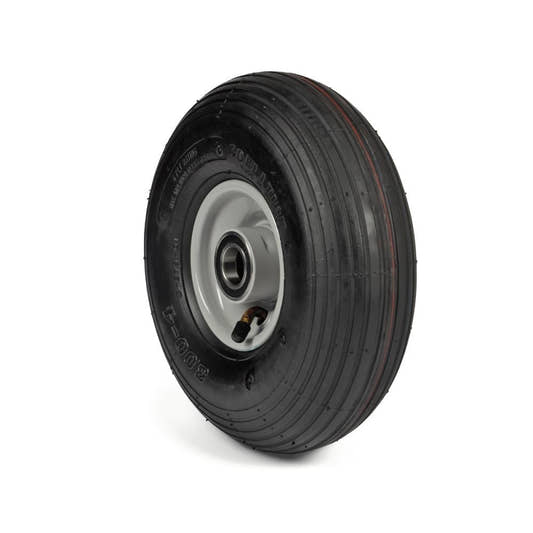 Deli Tyre Komplettrad 3.00-4, 4PR S-379 auf Stahlfelge 2.10x4 Ø:25 mm NL: 60 Kugellager Silber