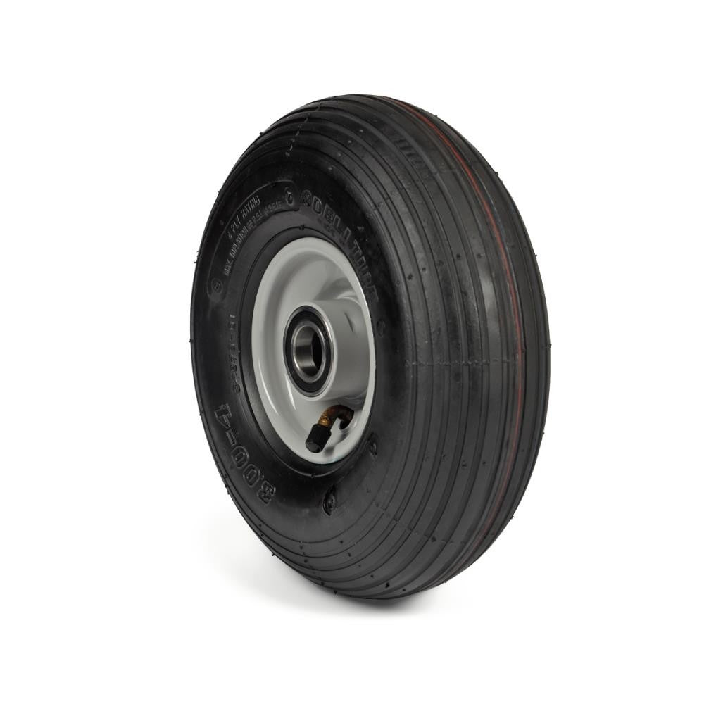 Deli Tyre Komplettrad 3.00-4, 4PR S-379 auf Stahlfelge 2.10x4 Ø:25 mm NL: 60 Kugellager Silber