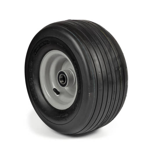 Deli Tyre Komplettrad 13x6.50-6, 4PR S-317 - Rille auf Stahlfelge 4.50Ax6 Ø:25 mm NL: 90 Kugellager Silber
