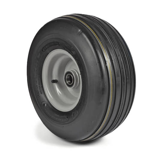 Deli Tyre Komplettrad 15×6.00-6, 6PR S-317 - Rille auf Stahlfelge 4.50Ax6 Ø:25 mm NL: 64 Kugellager Silber