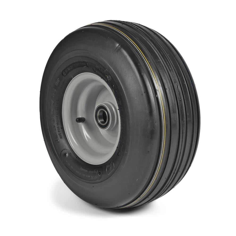 Deli Tyre Komplettrad 15×6.00-6, 6PR S-317 - Rille auf Stahlfelge 4.50Ax6 Ø:25 mm NL: 64 Kugellager Silber