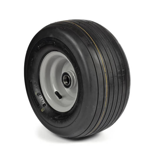 Deli Tyre Komplettrad 13x6.50-6, 4PR S-317 - Rille auf Stahlfelge 4.50Ax6 Ø:20 mm NL: 64 Kugellager Silber