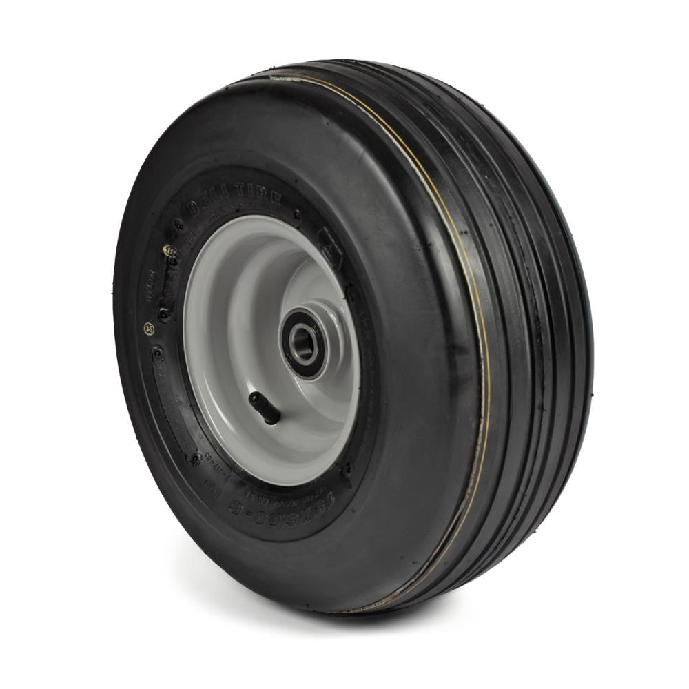 Deli Tyre Komplettrad 15x6.00-6, 4PR S-317 - Rille auf Stahlfelge 4.50Ax6 Ø:20 mm NL: 64 Kugellager Silber