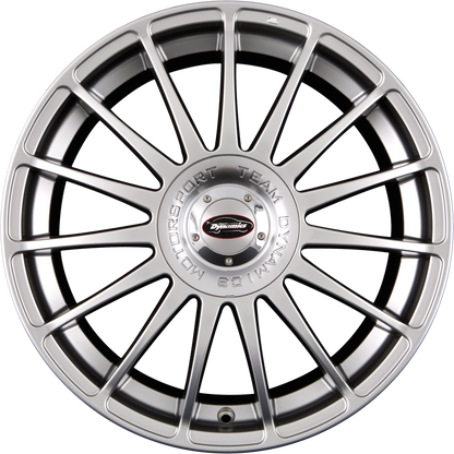 Team Dynamics Monza R High-Power-Silver Alufelge 7x17 Zoll ET38 LK 5x100 ML73.1