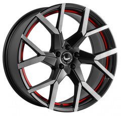Barracuda Tzunamee EVO dark gunmetal brushed undercut trimline red Alufelge 8x18 Zoll ET38 LK 5x100 ML73.1