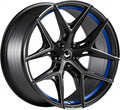 Barracuda Razzer mattblack undertcut trimline blau PureSports gefräst Alufelge 10.5x21 Zoll ET35 LK 5x112 ML73.1