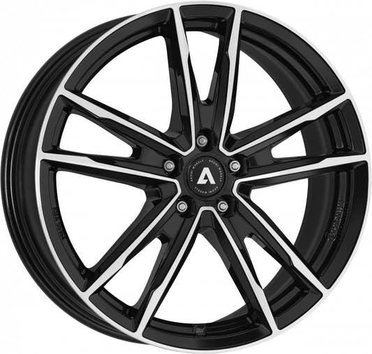 Akoni AK08 black polished Alufelge 7x17 Zoll ET37 LK 5x110 ML65.1