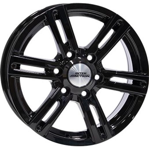 Inter Action Kargin 6-Speiche schwarz glanz Alufelge 7.5x17 Zoll ET50 LK 6x130 ML84.1