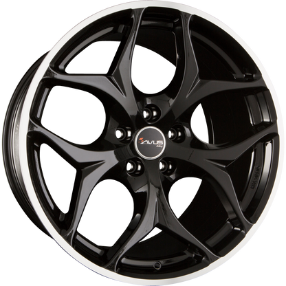 Avus Racing AC-MB2 Black Polished Lip Alufelge 10x20 Zoll ET40 LK 5x120 ML74.1 – Bild 2