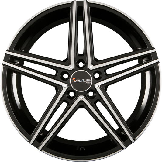 Avus Racing AC-515 Black Polished Alufelge 7.5x18 Zoll ET52 LK 5x112 ML66.6