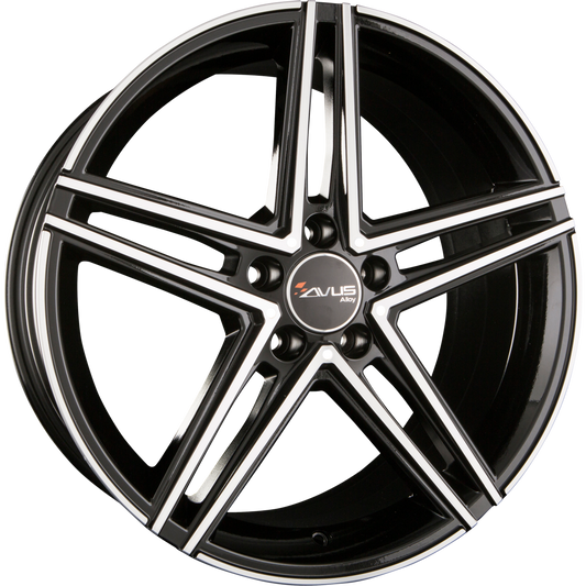 Avus Racing AC-515 Black Polished Alufelge 7.5x18 Zoll ET52 LK 5x112 ML66.6 – Bild 2