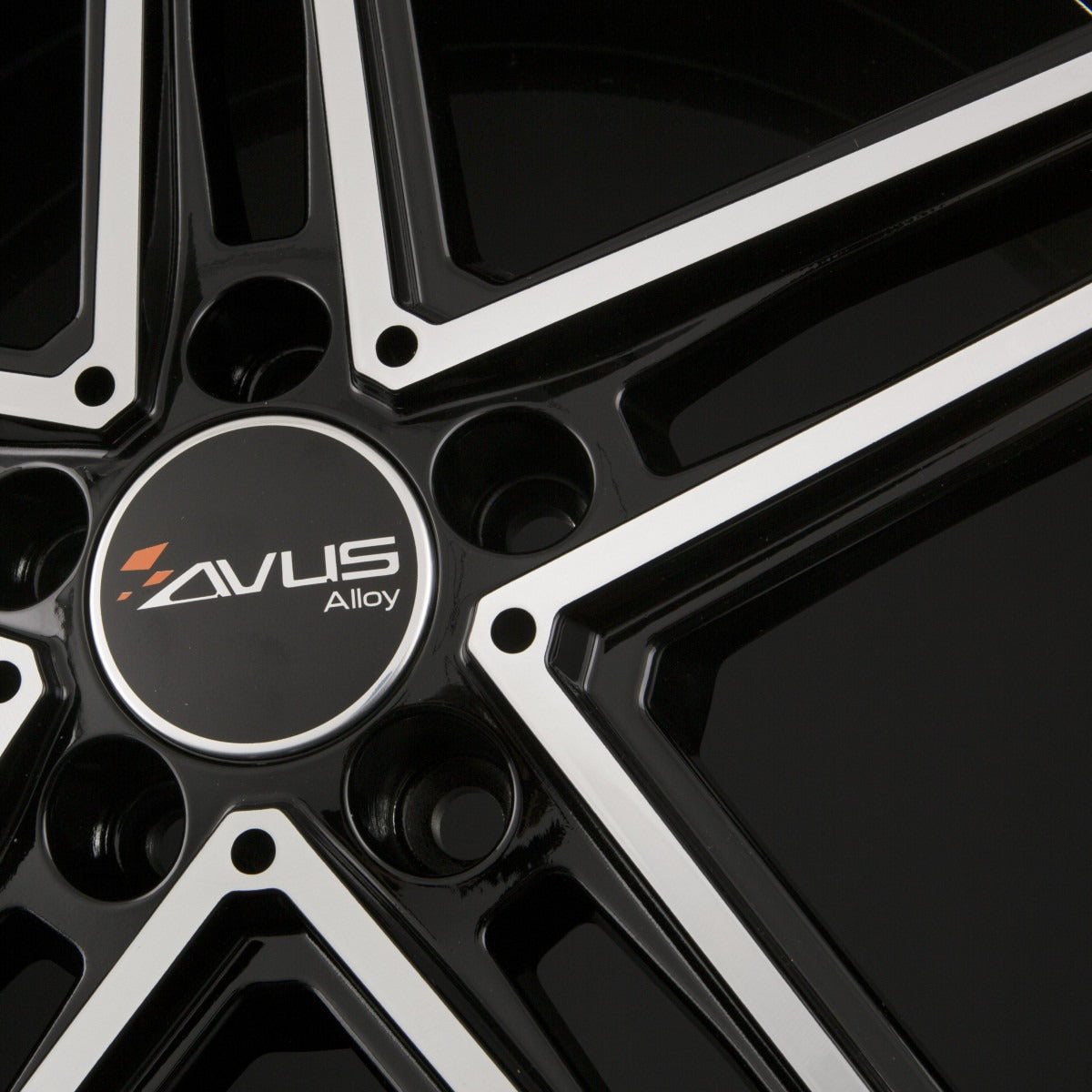 Avus Racing AC-515 Black Polished Alufelge 7.5x18 Zoll ET52 LK 5x112 ML66.6 – Bild 5