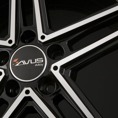 Avus Racing AC-515 Black Polished Alufelge 7.5x18 Zoll ET52 LK 5x112 ML66.6 – Bild 5
