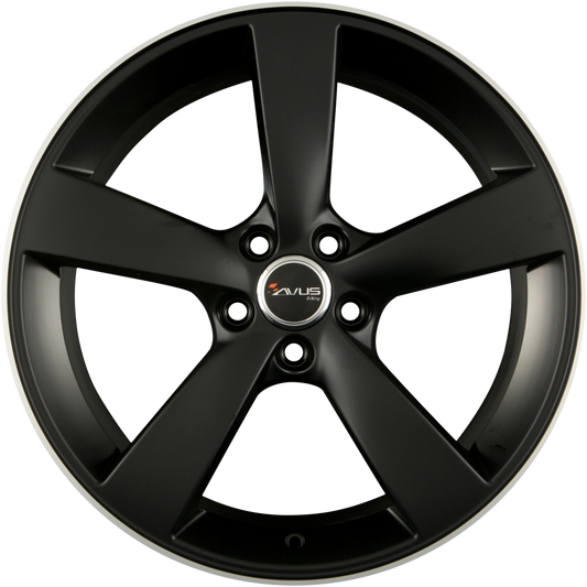 Avus Racing AF10 Matt Black Polished Alufelge 7.5x17 Zoll ET40 LK 5x110 ML73.1