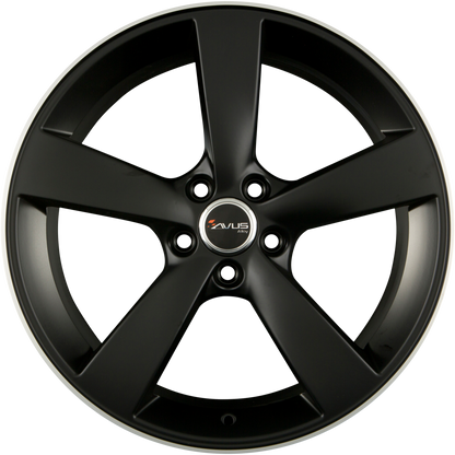 Avus Racing AF10 Matt Black Polished Alufelge 7.5x17 Zoll ET40 LK 5x110 ML73.1