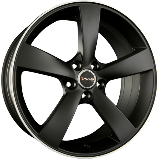 Avus Racing AF10 Matt Black Polished Alufelge 7.5x17 Zoll ET40 LK 5x110 ML73.1 – Bild 2
