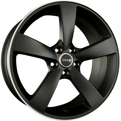 Avus Racing AF10 Matt Black Polished Alufelge 7.5x17 Zoll ET40 LK 5x110 ML73.1 – Bild 2