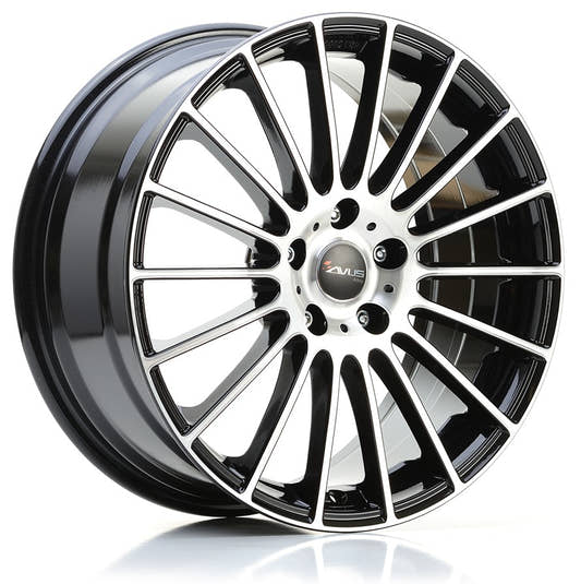 Avus Racing AC-M03 black polished Alufelge 6.5x16 Zoll ET40 LK 4x108 ML63.4