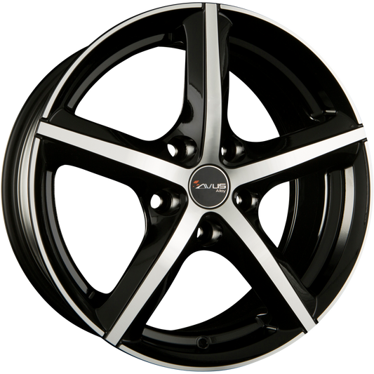 Avus Racing AF8 Black Polished Alufelge 7.5x17 Zoll ET45 LK 5x112 ML66.6 – Bild 2