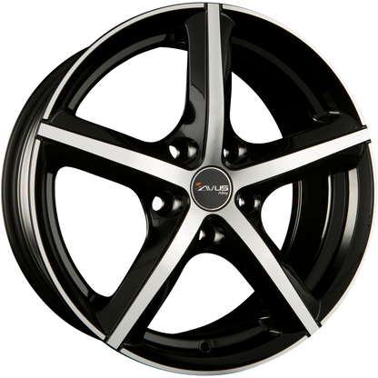 Avus Racing AF8 Black Polished Alufelge 7.5x17 Zoll ET45 LK 5x112 ML66.6 – Bild 2