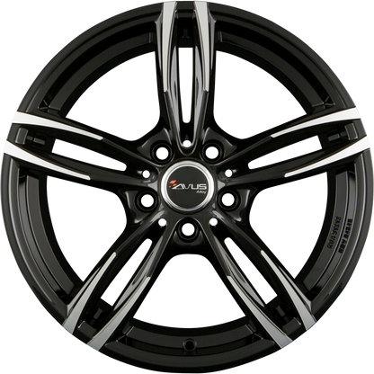Avus Racing AF15 Black Polished Alufelge 7.5x17 Zoll ET35 LK 5x112 ML66.6