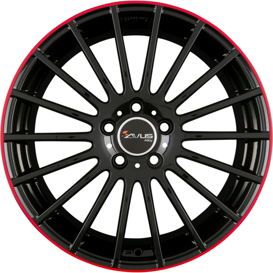 Avus Racing AC-M03 Black Red Line Alufelge 8x19 Zoll ET35 LK 5x112 ML66.6