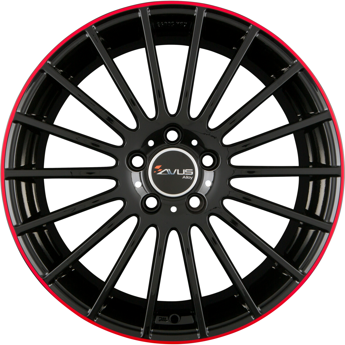 Avus Racing AC-M03 Black Red Line Alufelge 8x19 Zoll ET35 LK 5x112 ML66.6