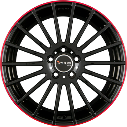Avus Racing AC-M03 Black Red Line Alufelge 8x19 Zoll ET35 LK 5x112 ML66.6